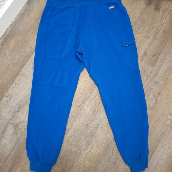 FIGS Technical Collection Blue Jogger Scrub Pants L Pockets Elastic  Drawstring - Picture 2 of 7